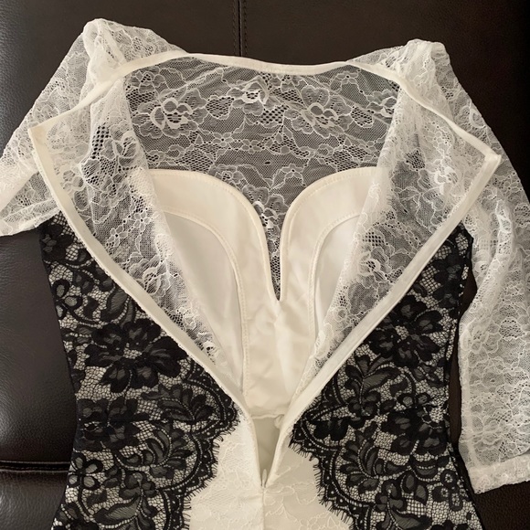 White and black lace dress - Picture 4 of 7